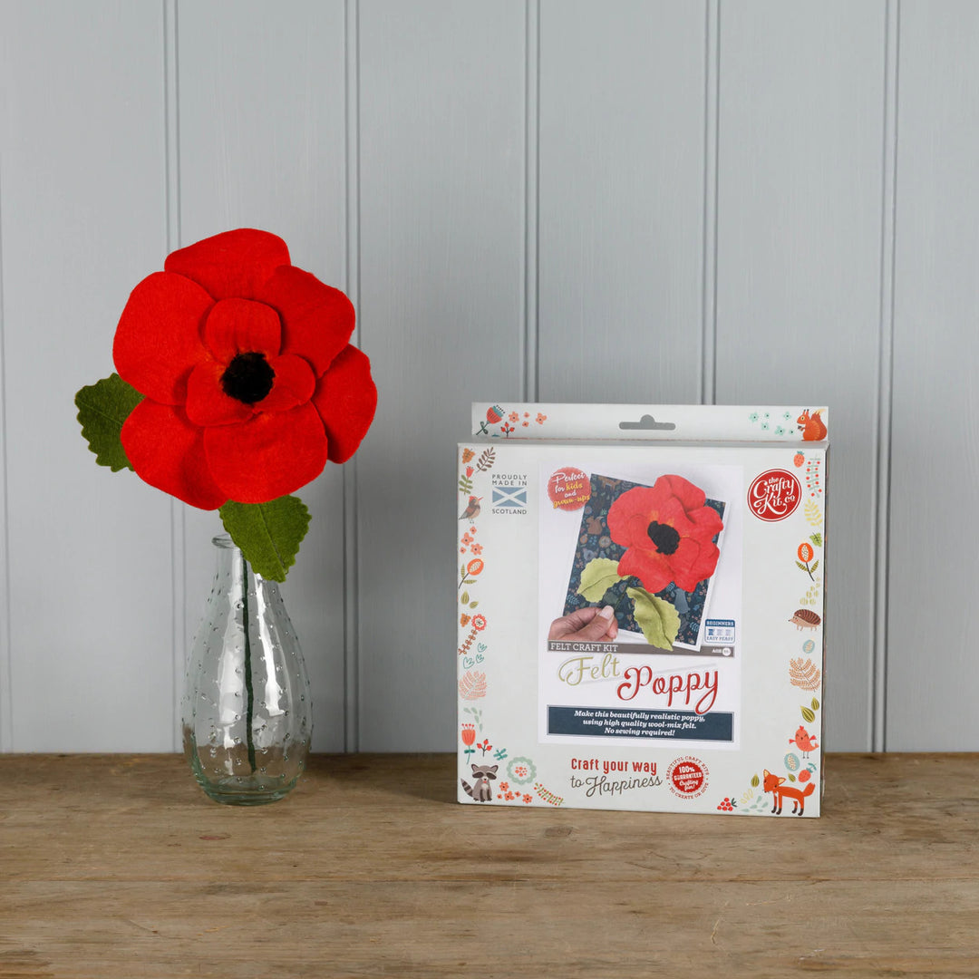 Felt Poppy Craft Kit from The Crafty Kit Co. Made in Scotland