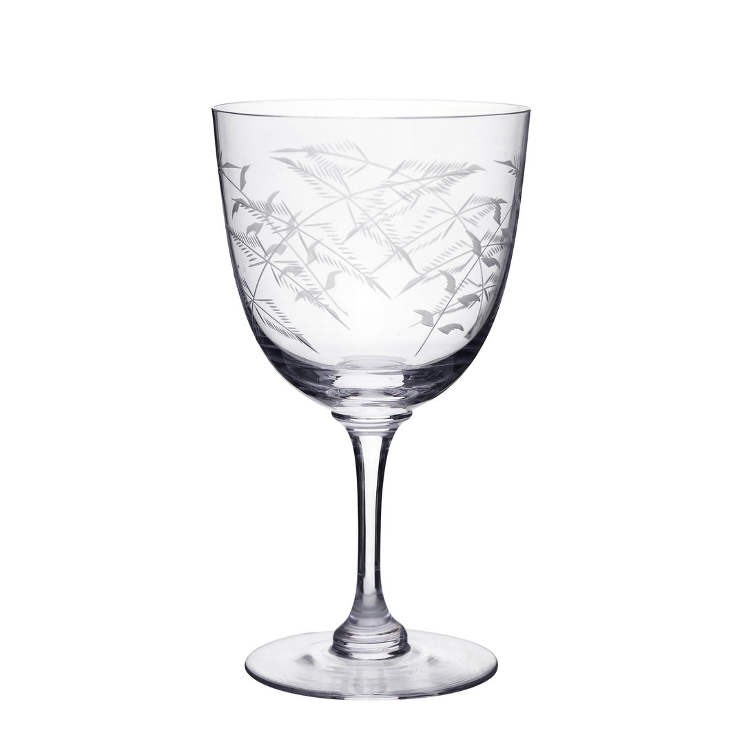 Wine Glass with Fern Design by The Vintage List.