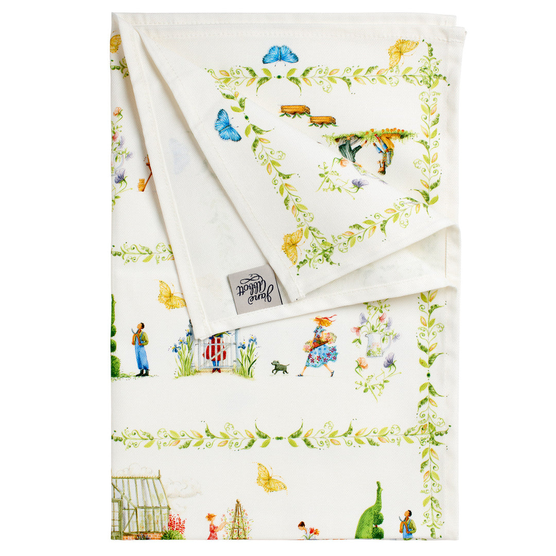  Flower Garden Cotton Tea Towel by Jane Abbott