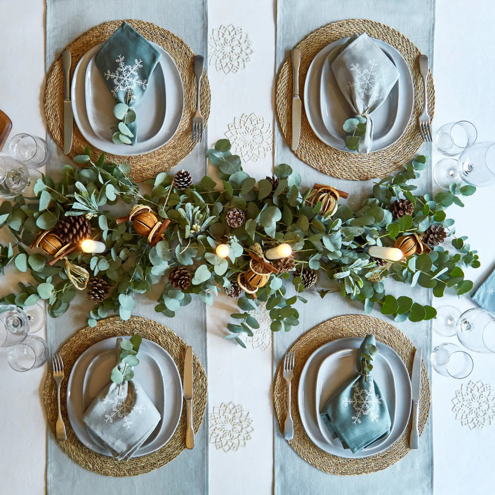 Snowflake Aquarius Linen Napkin 2 pack by Ulster Weavers.