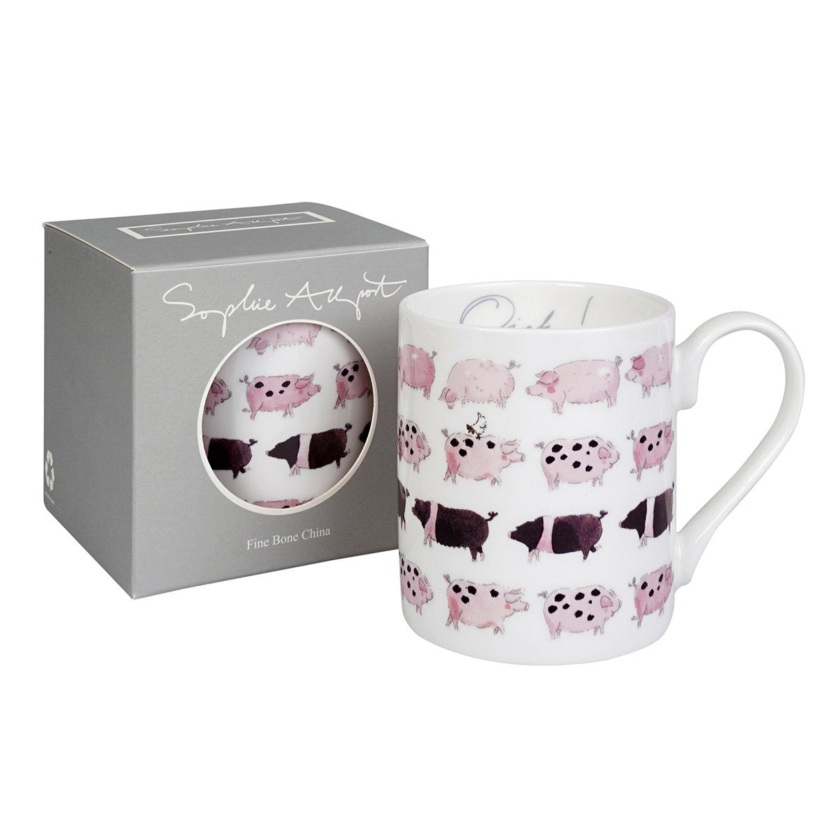 Sophie Allport bone china Pigs Oink! mug boxed.