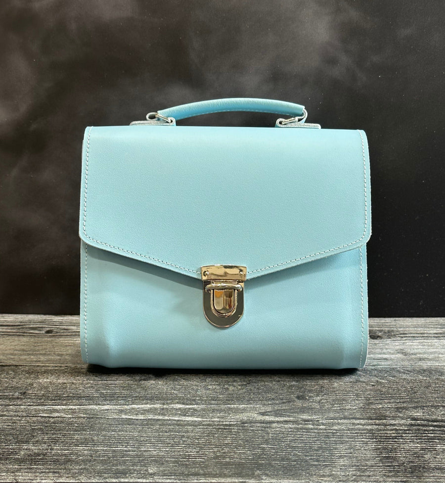 Zatchels Handmade Leather Athena Bag - Baby Blue