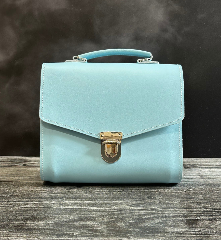 Zatchels Handmade Leather Athena Bag Baby Blue – The Bee's Knees