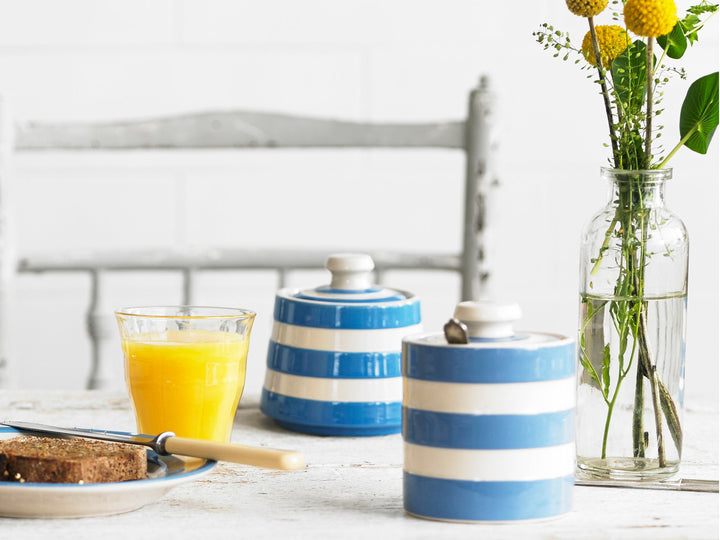 Cornishware Blue Striped Honey/Marmalade Pot