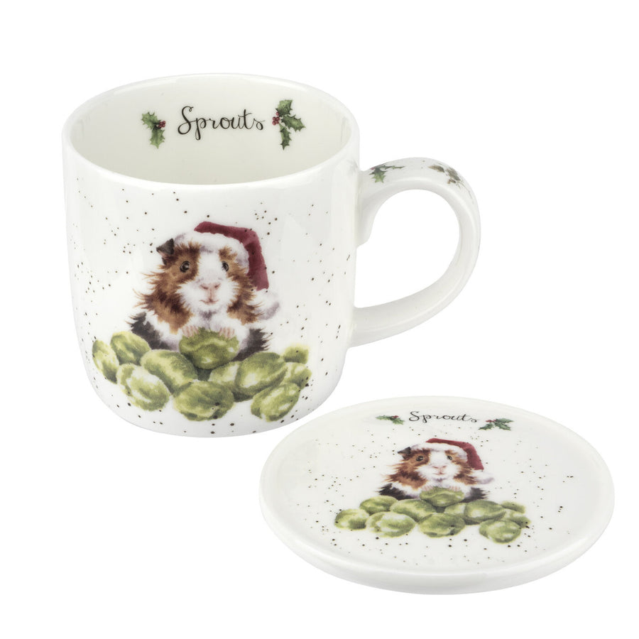 Sprouts Fine Bone China Mug & Coaster Set from Wrendale Designs and Portmeirion
