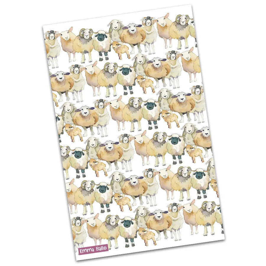 Sheep Repeat 100% Cotton Tea Towel from Emma Ball