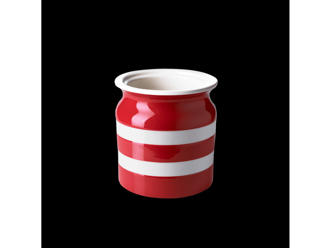 Cornishware Striped Utensil Jar - Red