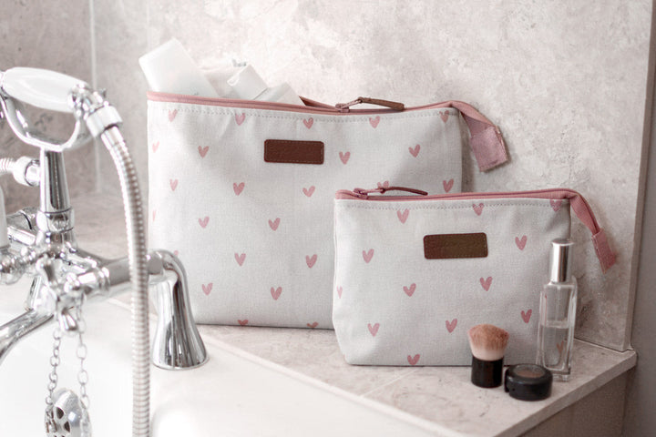 Hearts Large Canvas Wash Bag by Sophie Allport.