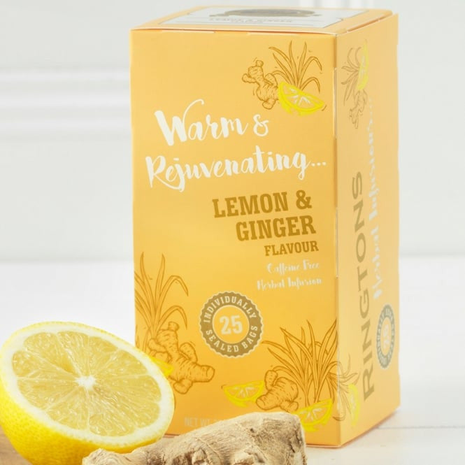 Ringtons Lemon & Ginger Infusion Teabags, 25 ct.