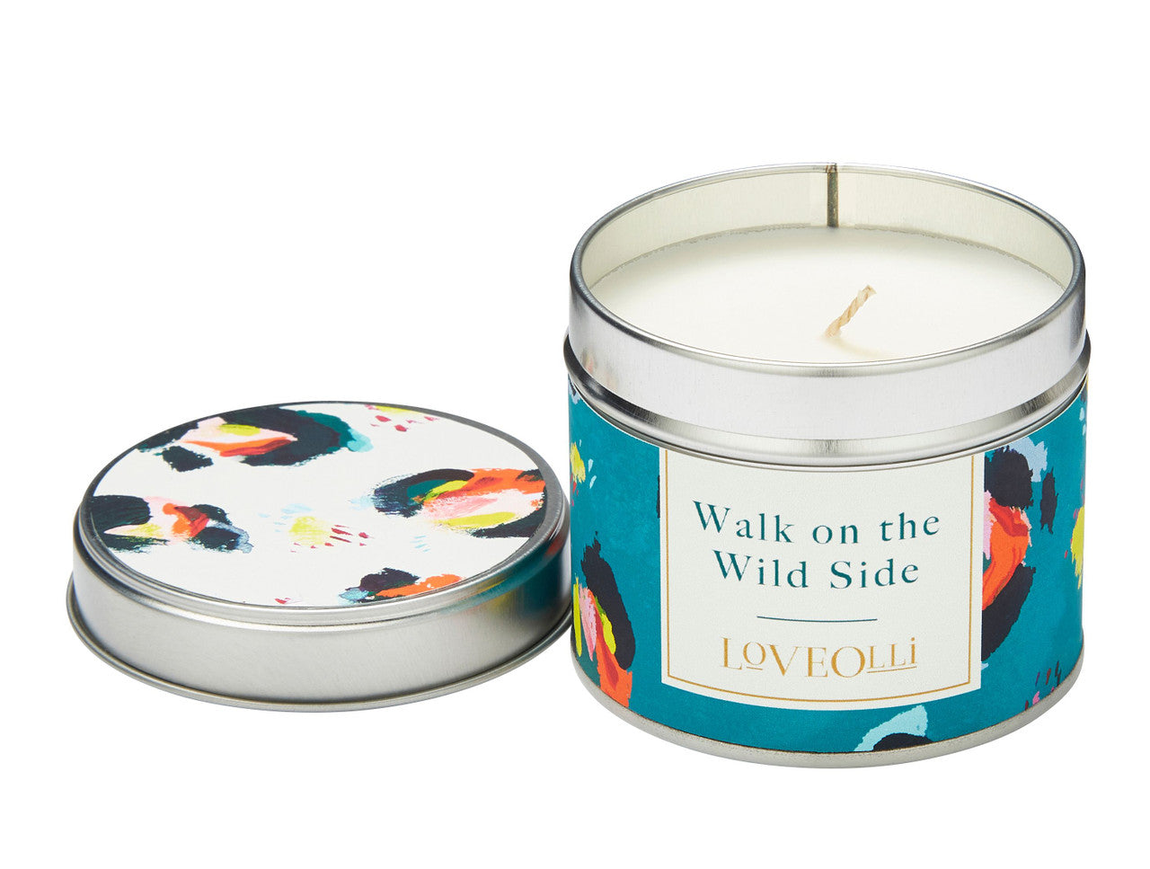 Love Olli Walk on the Wild Side scented tin candle. Hand poured in the UK.
