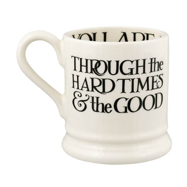 Black Toast You & Me Set of 2 1/2 pint mugs by Emma Bridgewater