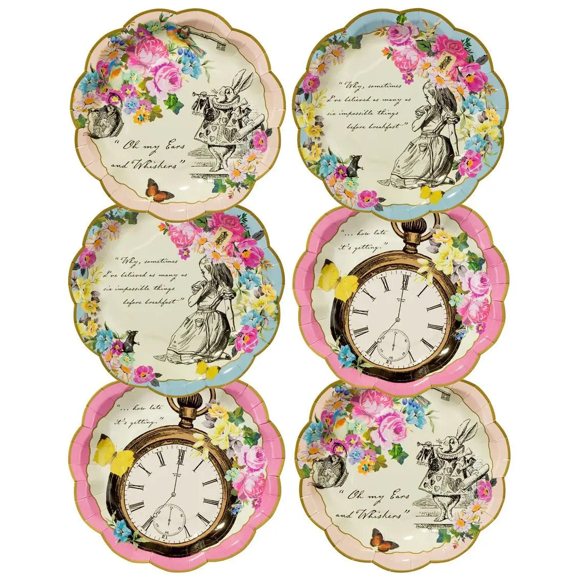 Small Alice in Wonderland Plates - 12 pack