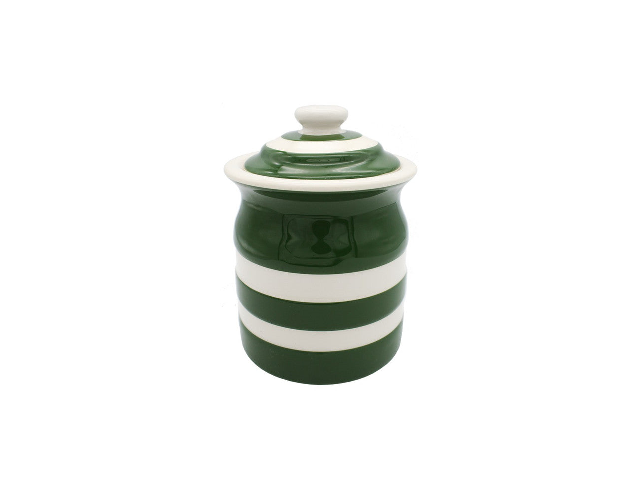 Cornishware Striped Storage Jar - Adder Green