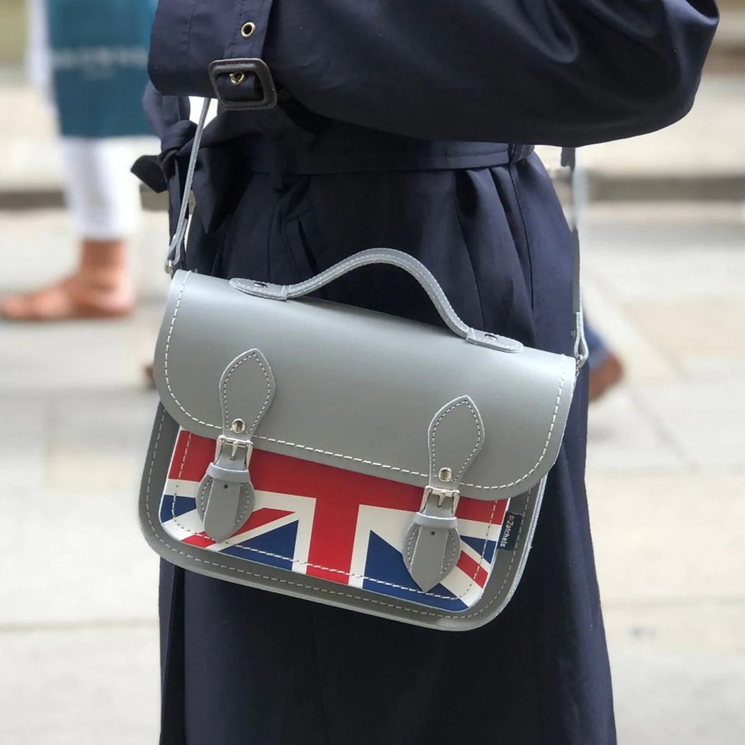 Handmade Leather Union Jack Midi Satchel by Zatchels.