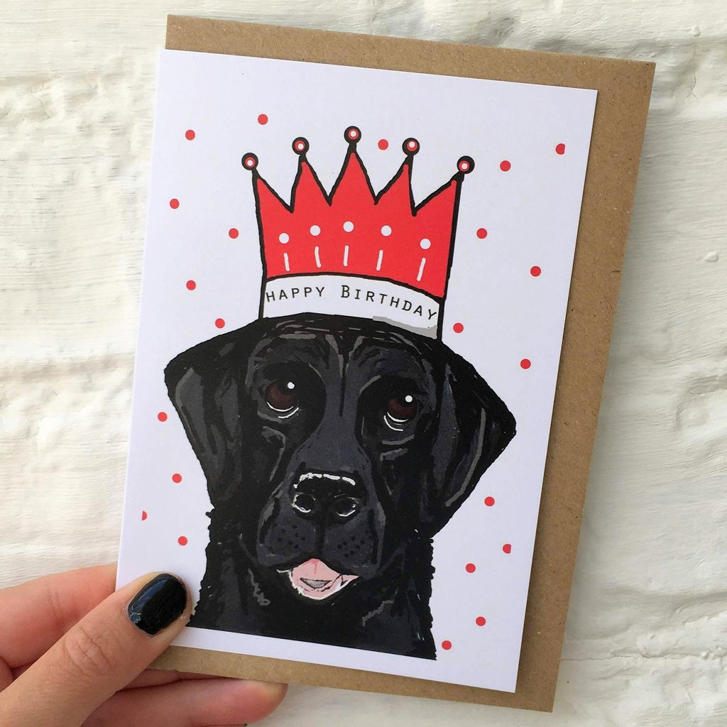 Black Labrador Happy Birthday Card from Lucky Lobster Art
