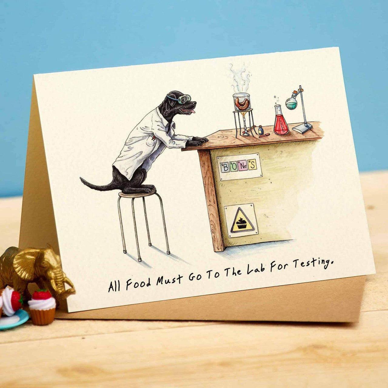 Lab Testing Greetings Card by Bewilderbeest.