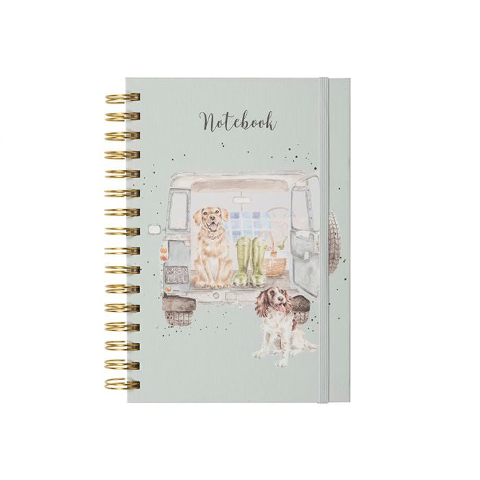 'Paws For A Picnic' Labrador & Spaniel Spiral Bound Notebook by Wrendale Designs.
