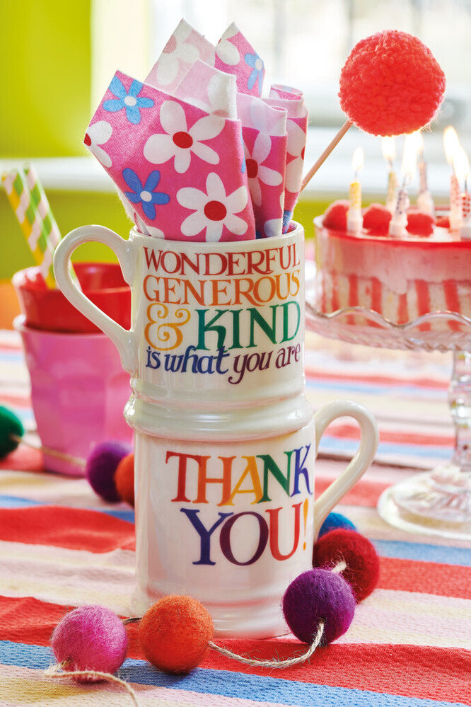 Emma Bridgewater Rainbow Toast Thank You Half Pint Mug