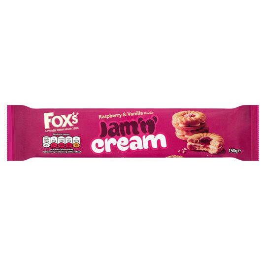 Fox's Raspberry & Vanilla Jam 'n' Cream Biscuits.