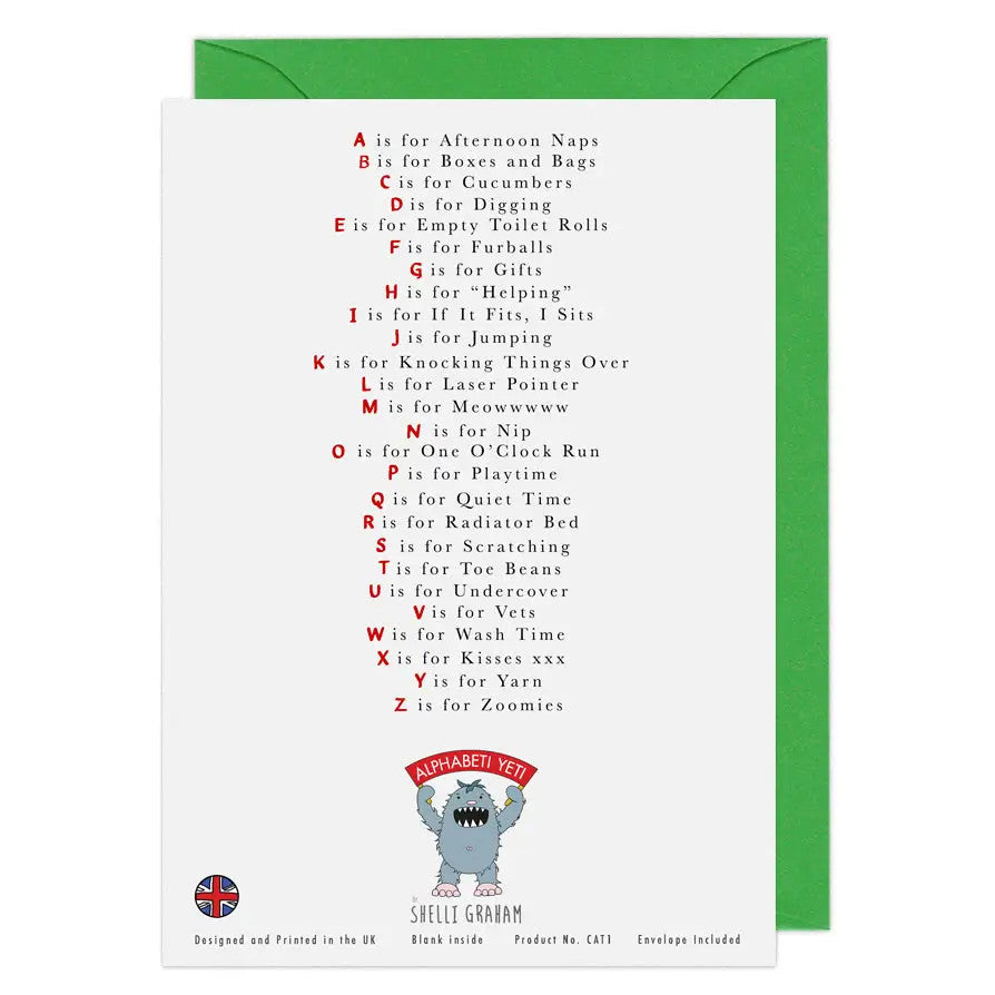 The Cat's Alphabet Greeting Card