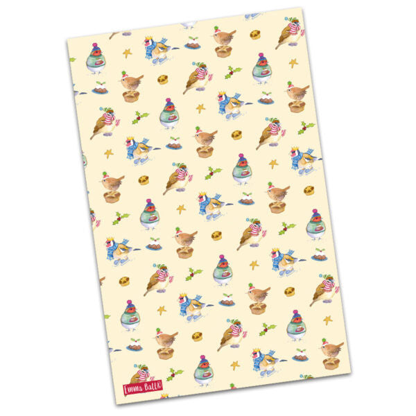 Christmas Birds Tea Towel