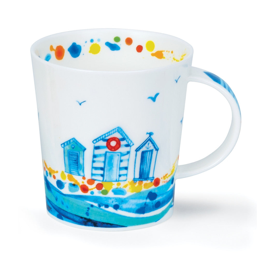 Dunoon Lomond Wavelength Holiday Huts bone china mug.
