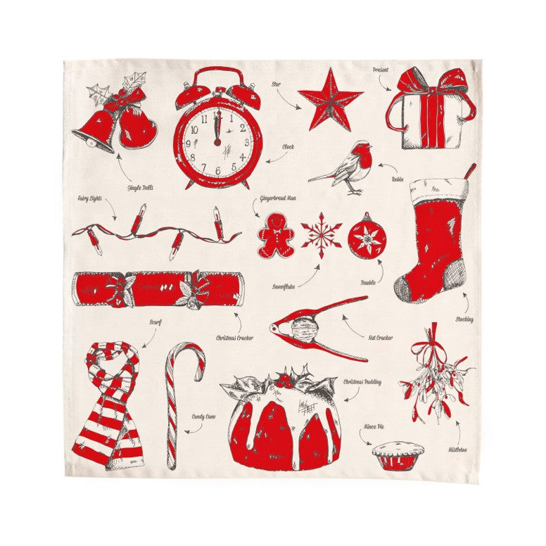 Christmas Delights 10% cotton napkin from Victoria Eggs.