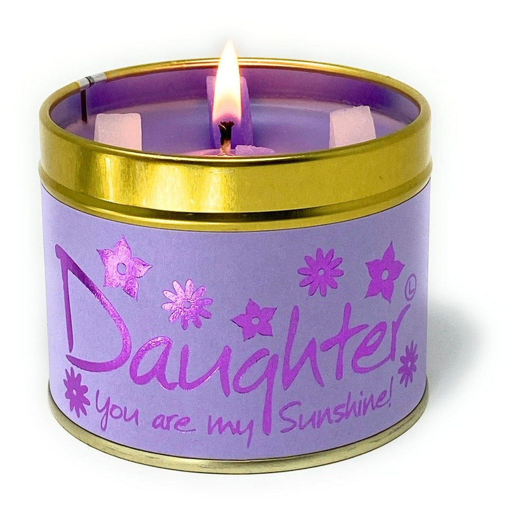 Daughter - You Are My Sunshine! Scented Candle from Lily-Flame. Handmade in England.