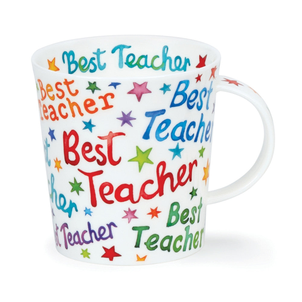 Best Teacher fine bone china mug  in Dunoon's Lomond Shape. Handmade in England.