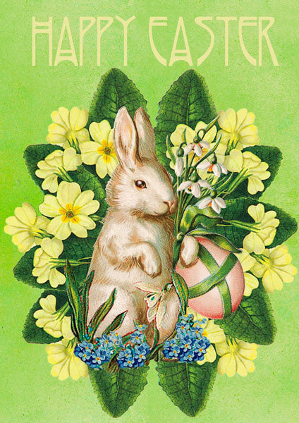 Bunny and Snowdrops Easter card by Madame Treacle.