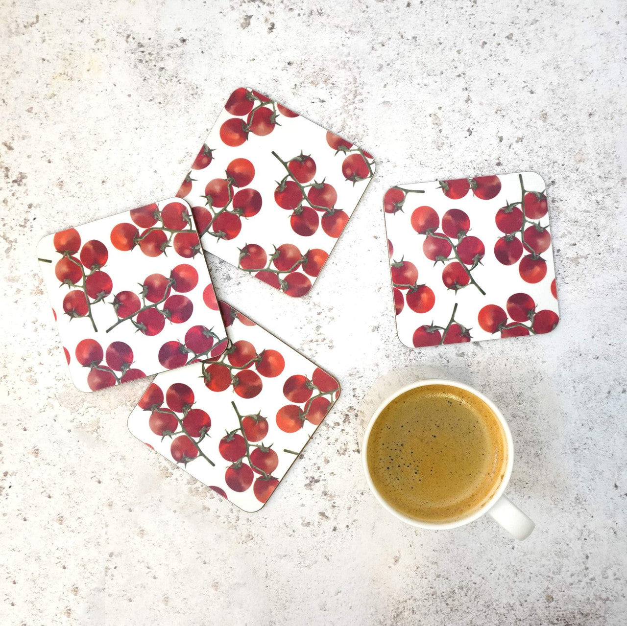 Tomato Coasters by Corinne Alexander.