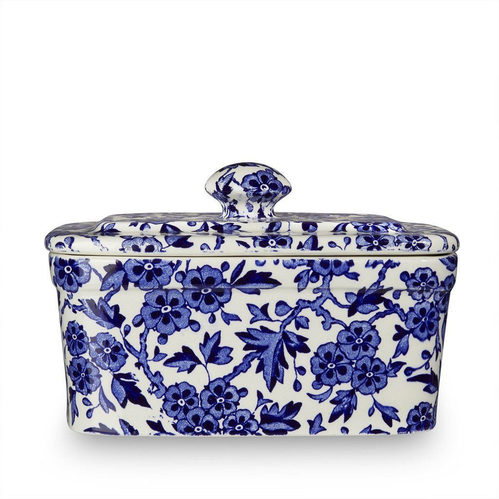 Burleigh Blue Arden Pottery Butter Dish. Handmade in England.
