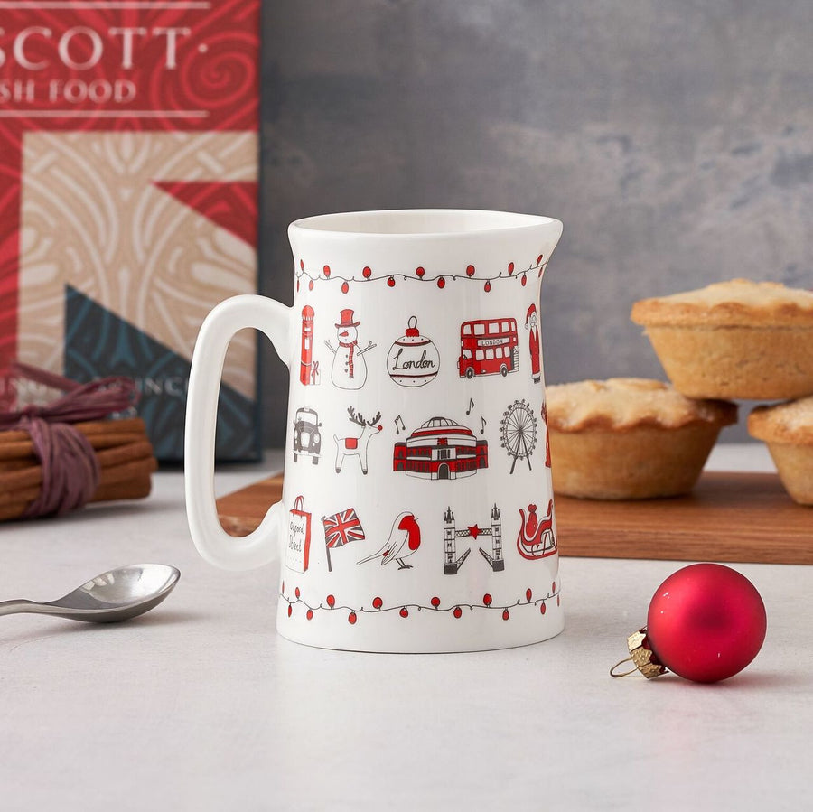 Bone china London Christmas half pint jug from Victoria Eggs.