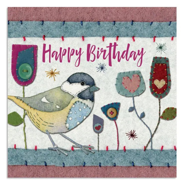 Great Tit Birthday Greetings Card by Emma Ball