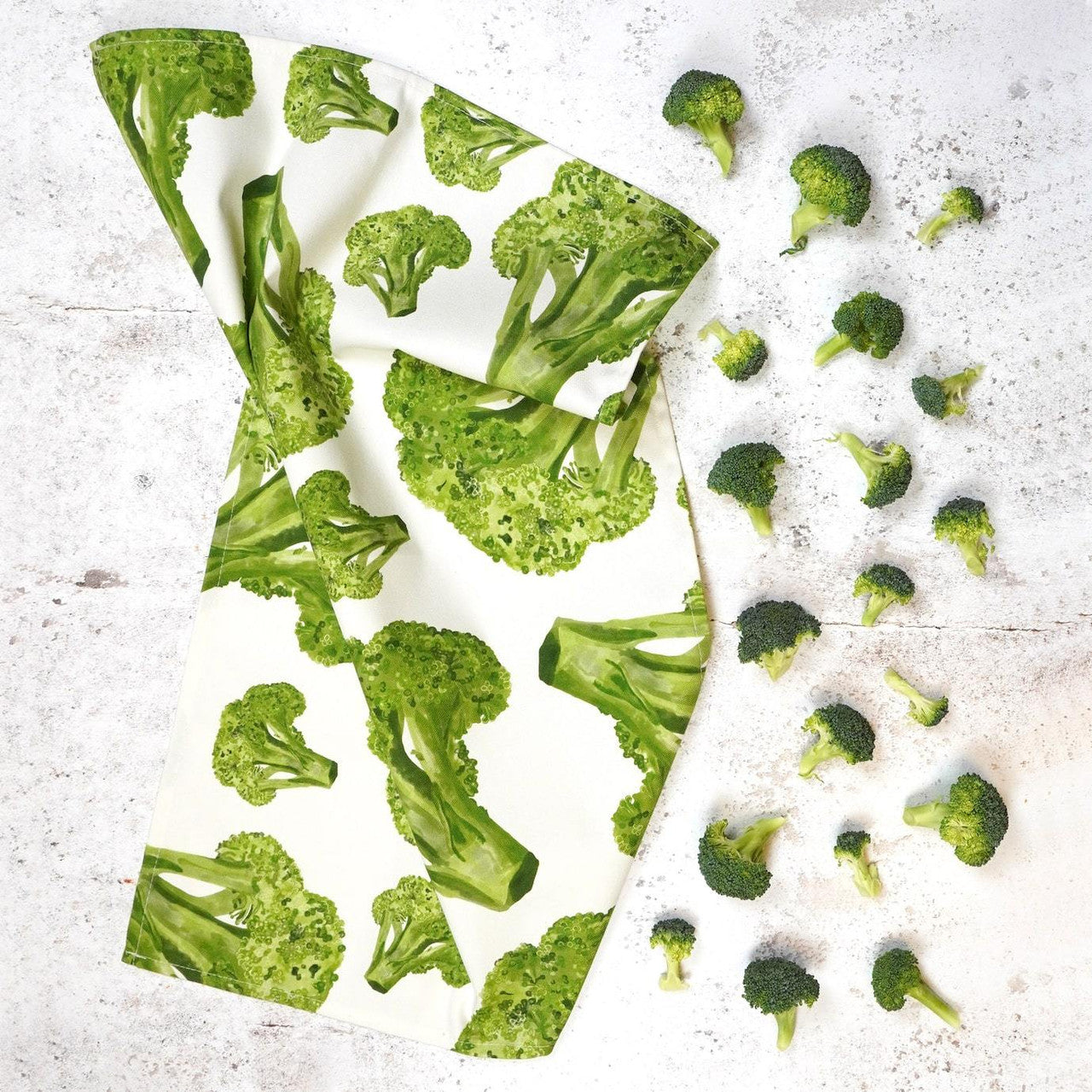 Broccoli Tea Towel by Corinne Alexander.