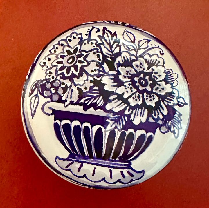 Blue and White mini round tins by Claire Winteringham - Vase