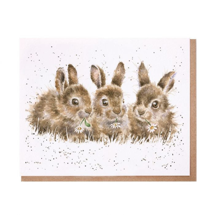 'Daisy Chain' Blank Greetings Card by Hannah Dale for Wrendale Designs. 