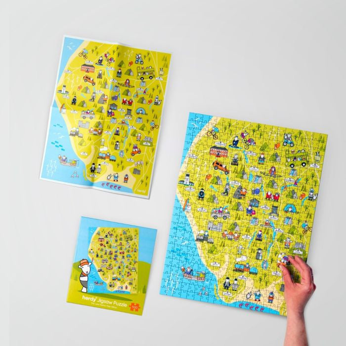 Herdy Lake District Map Jigsaw Puzzle - 500 Piece Puzzle