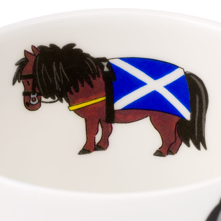 Alison Gardiner Bone China Scottish Pipers mug boxed.
