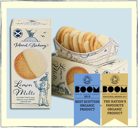 Island Bakery Organics Lemon Melts. Made in Scotland.