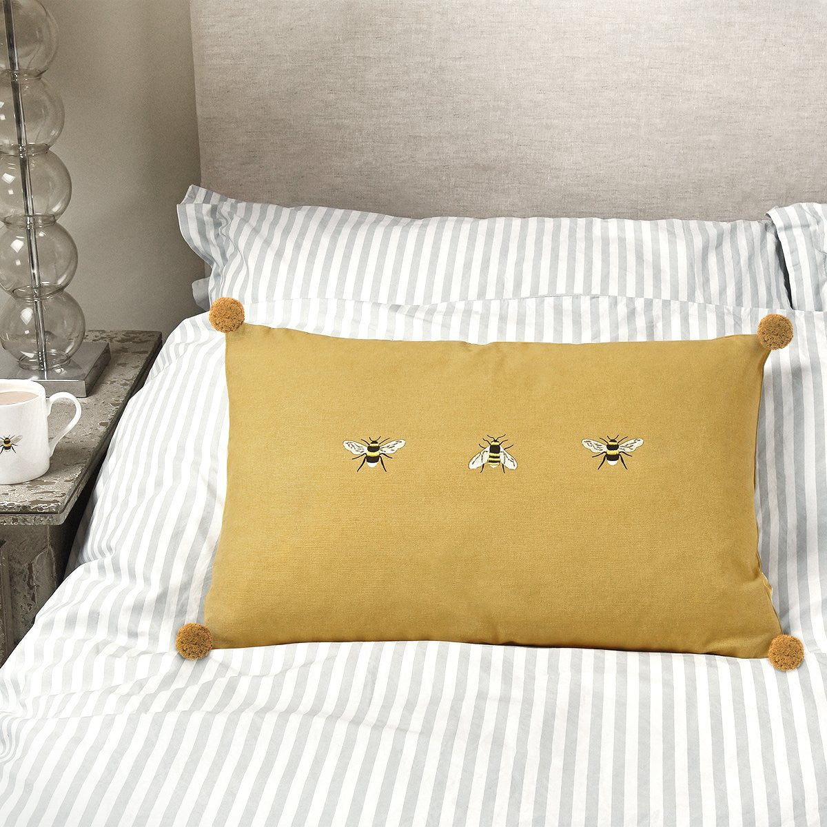 Sophie Allport Bees cotton statement pillow. 