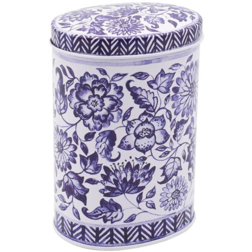 Blue and White Tall Oval Tin by Claire Winterington.