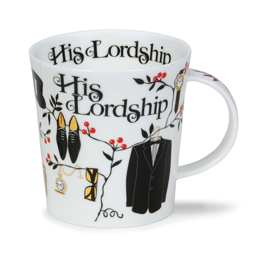 His Lordship fine bone china mug  in Dunoon's Lomond Shape. Handmade in England.