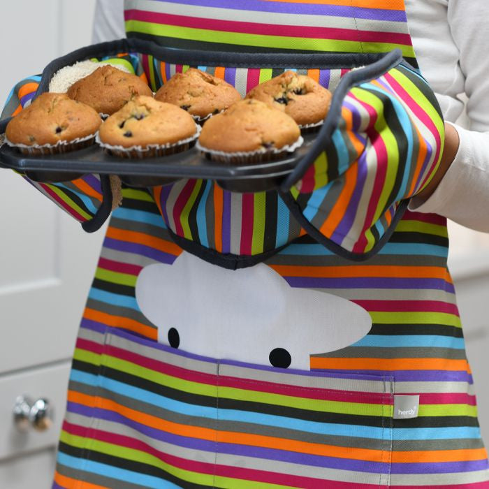herdy Peep Strip oven glove, made in Europe.