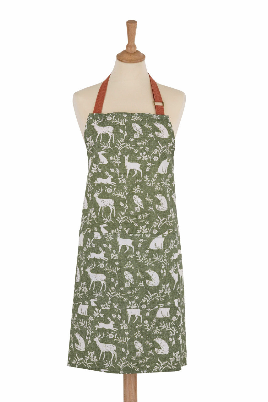 Forest Friends Sage Cotton Apron by Ulster Weavers