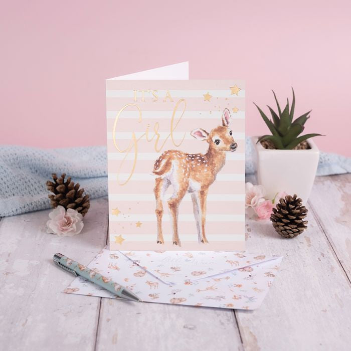 Loved Deerly - It's a Girl Greetings Card