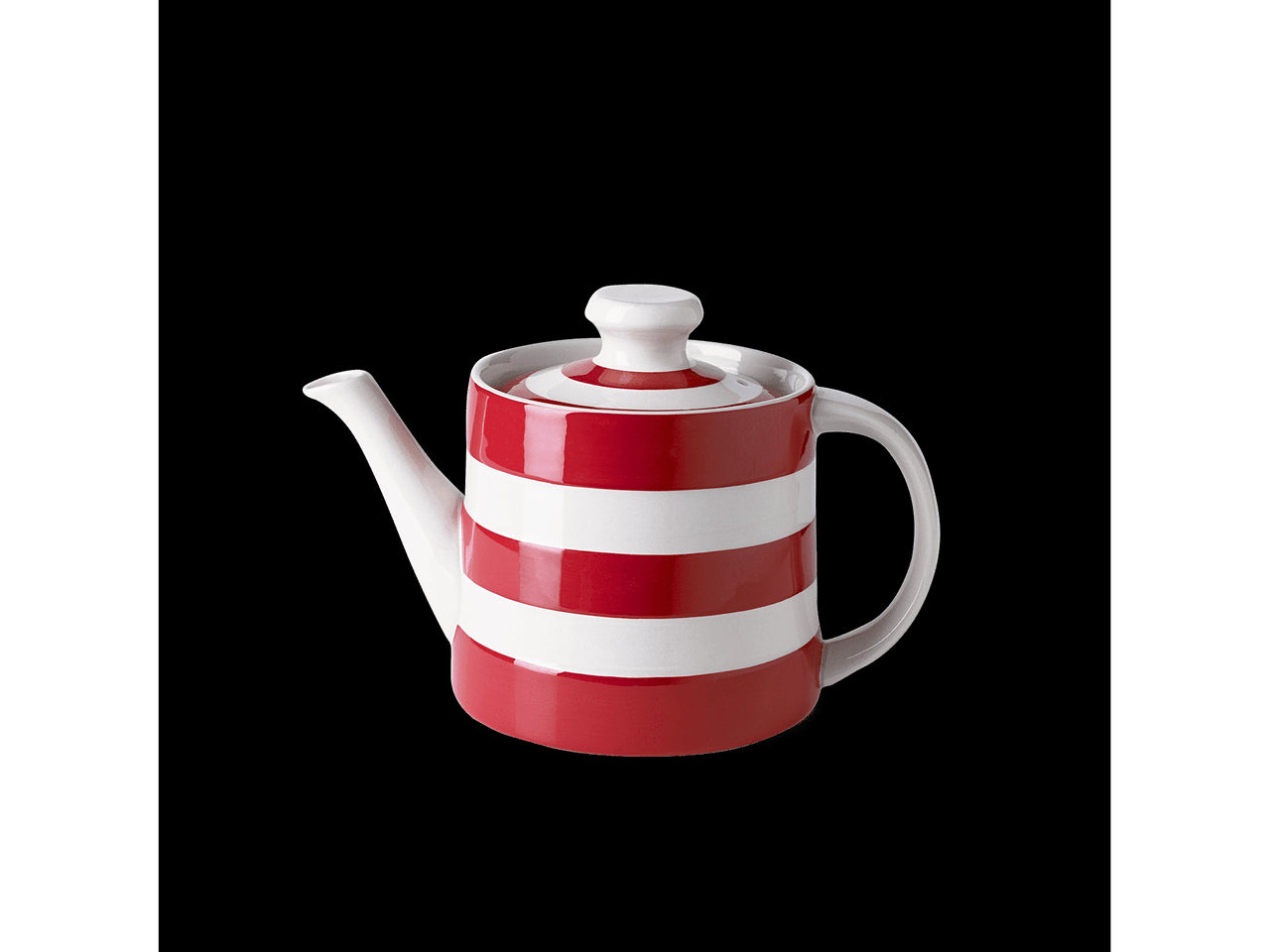 Cornishware Striped Classic Teapot - red