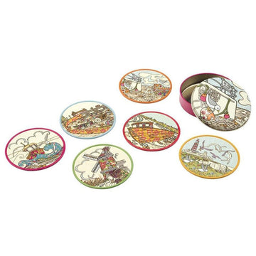 Amelia Bowman Coast Set of 6 Assorted Coasters in Tin Image