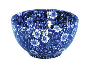 Blue Calico Small Sugar Bowl - 3.75in/9.5cm