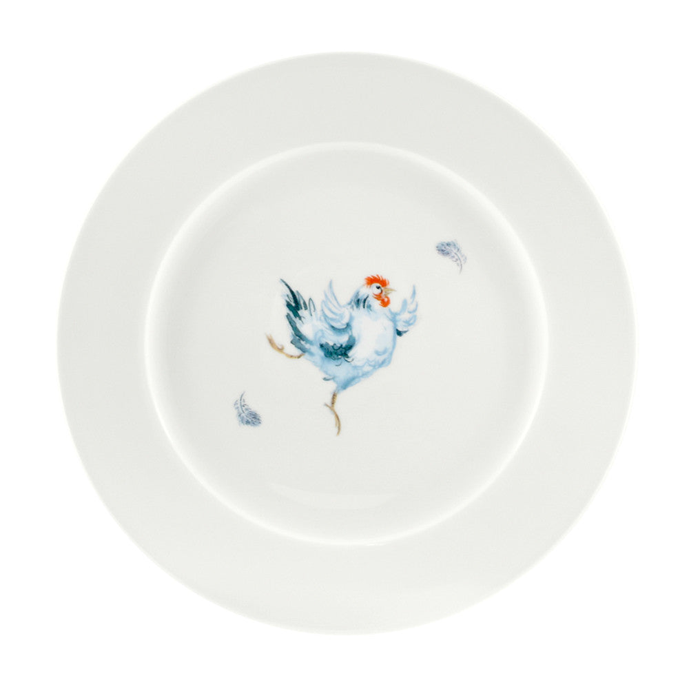 Dancing Hen bone china 8 inch plate  by Jane Abbott Designs